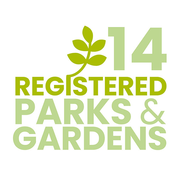 14 registered parks & gardens